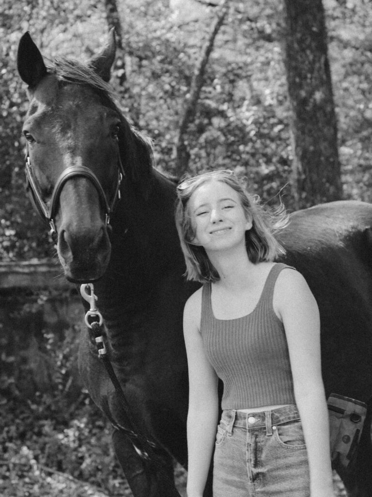 Equestrian, Laura Elsie Grace, and her horse, and Theo